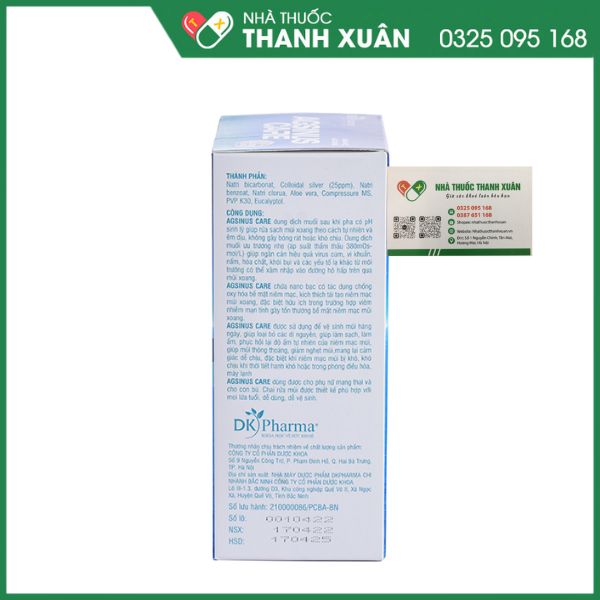 Agsinus care - Dung dịch vệ sinh mũi xoang dịu nhẹ